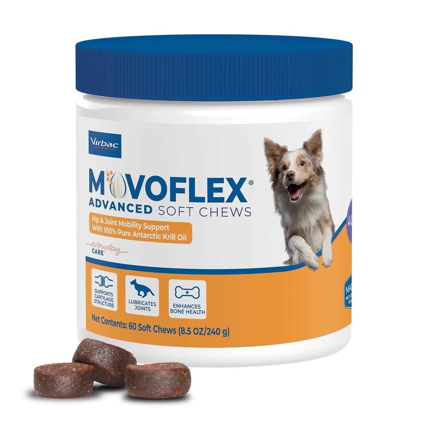Joint Support Supplement for Dogs - Hip and Joint Support - Dog Joint Supplement - Hip and Joint Supplement Dogs - 60 Soft Chews for Medium Dogs (By Virbac)