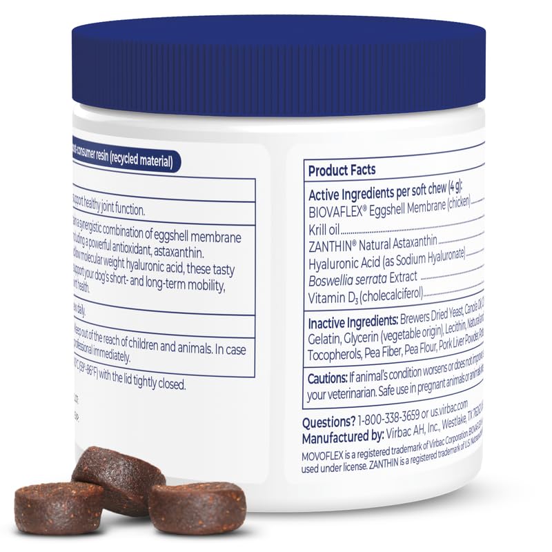 Joint Support Supplement for Dogs - Hip and Joint Support - Dog Joint Supplement - Hip and Joint Supplement Dogs - 60 Soft Chews for Medium Dogs (By Virbac)
