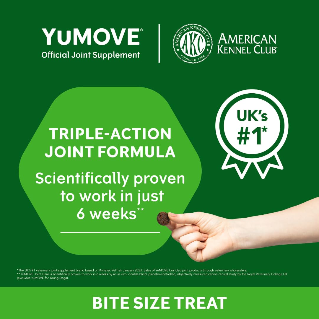 Dog Joint Supplement, Hip and Joint Supplement for Dogs with Glucosamine, Hyaluronic Acid, and Green Lipped Mussel and Omegas, Relief for Dog Hip and Joint Aches and Stiffness, by YuMOVE - 300 Bites