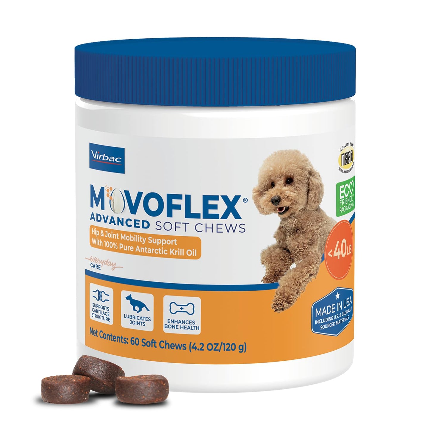 Joint Support Supplement for Dogs - Hip and Joint Support - Dog Joint Supplement - Hip and Joint Supplement Dogs - 60 Soft Chews for Medium Dogs (By Virbac)