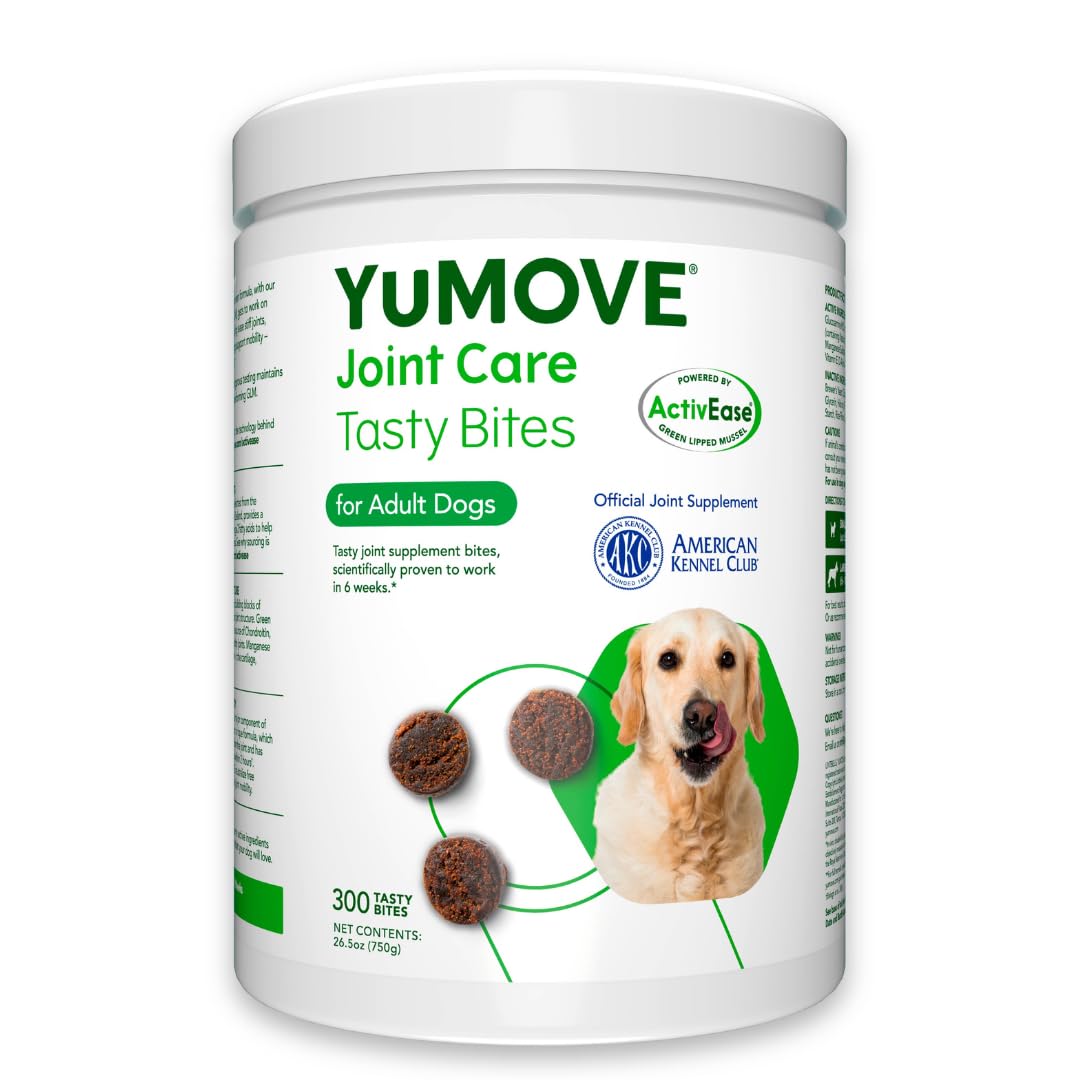 Dog Joint Supplement, Hip and Joint Supplement for Dogs with Glucosamine, Hyaluronic Acid, and Green Lipped Mussel and Omegas, Relief for Dog Hip and Joint Aches and Stiffness, by YuMOVE - 300 Bites