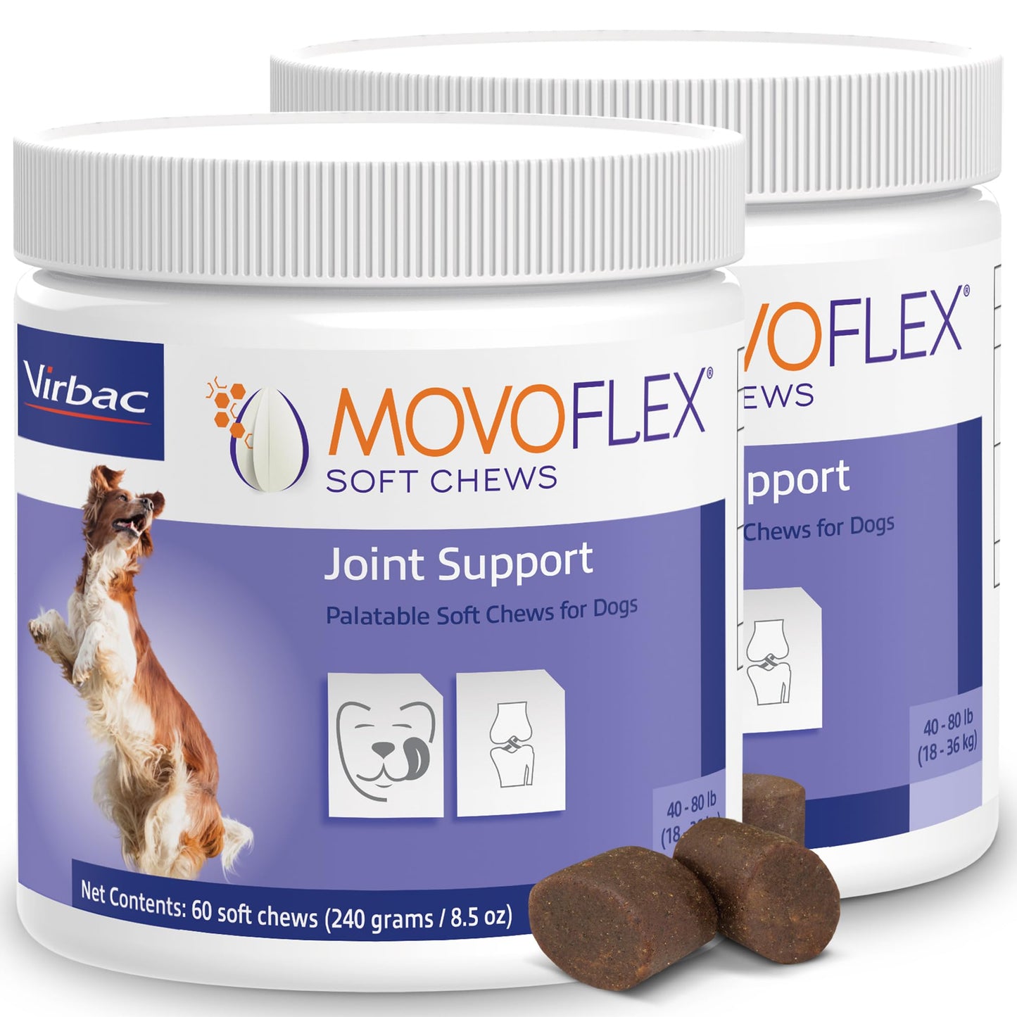 Joint Support Supplement for Dogs - Hip and Joint Support - Dog Joint Supplement - Hip and Joint Supplement Dogs - 60 Soft Chews for Medium Dogs (By Virbac)