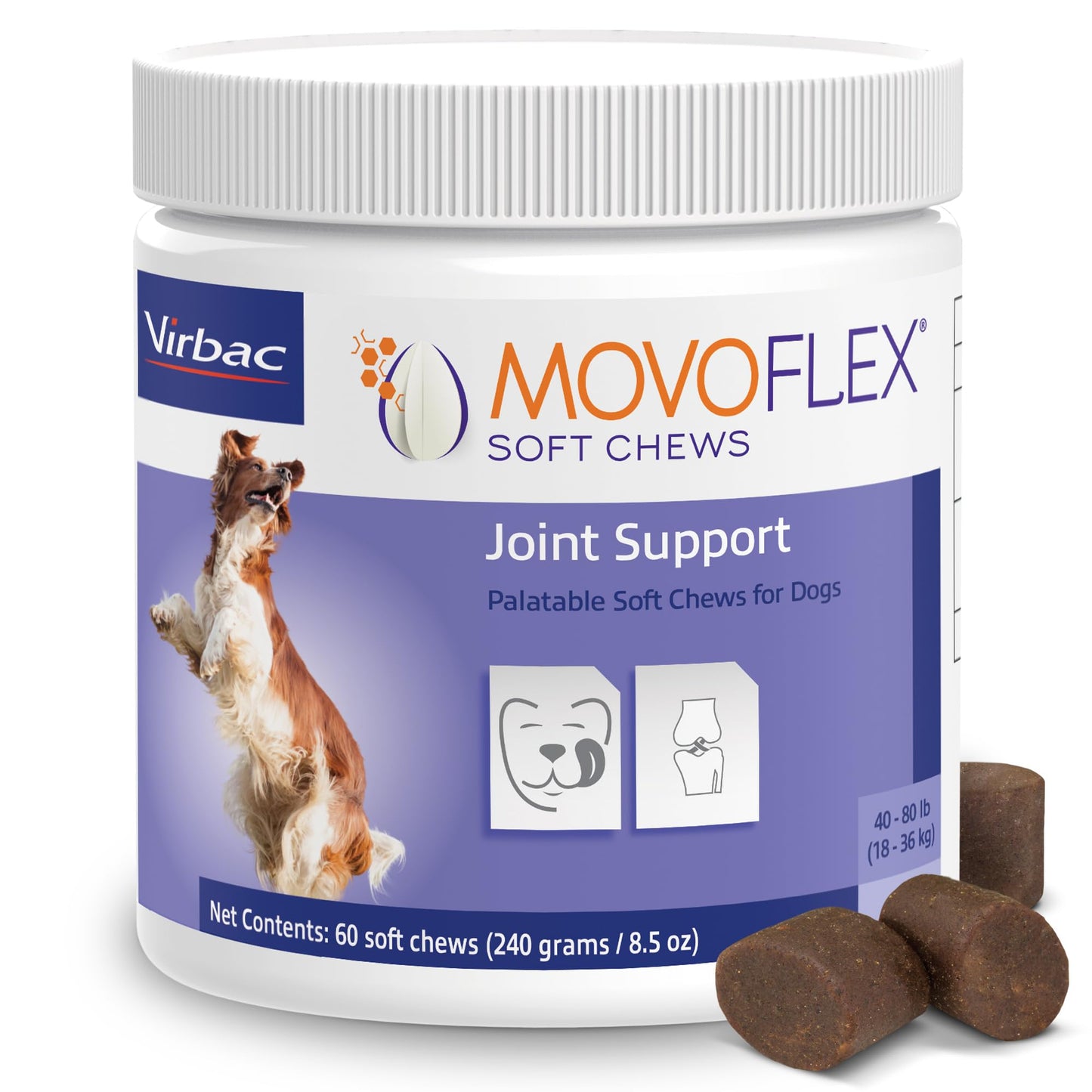 Joint Support Supplement for Dogs - Hip and Joint Support - Dog Joint Supplement - Hip and Joint Supplement Dogs - 60 Soft Chews for Medium Dogs (By Virbac)