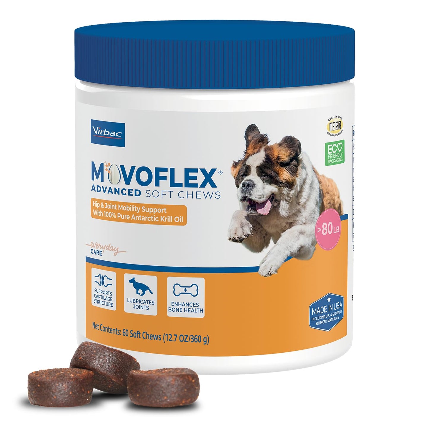 Joint Support Supplement for Dogs - Hip and Joint Support - Dog Joint Supplement - Hip and Joint Supplement Dogs - 60 Soft Chews for Medium Dogs (By Virbac)