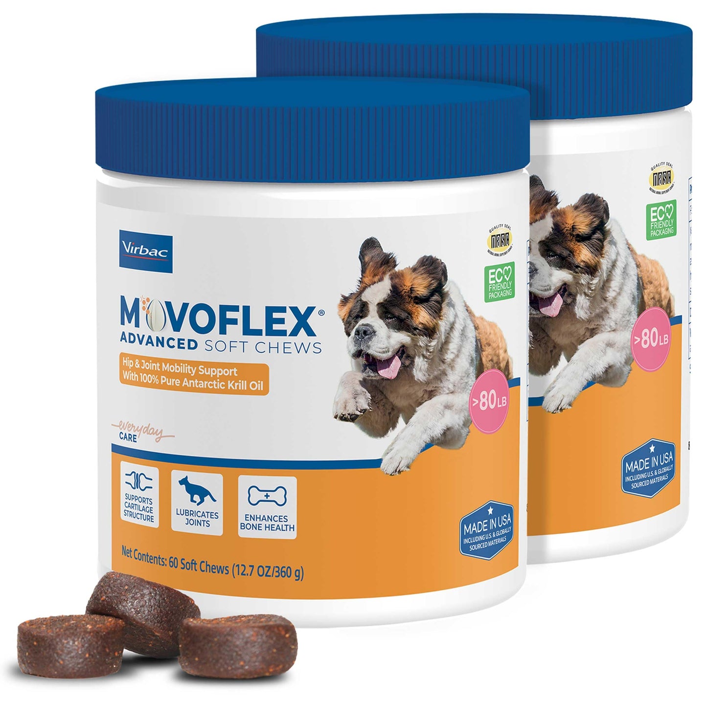 Joint Support Supplement for Dogs - Hip and Joint Support - Dog Joint Supplement - Hip and Joint Supplement Dogs - 60 Soft Chews for Medium Dogs (By Virbac)